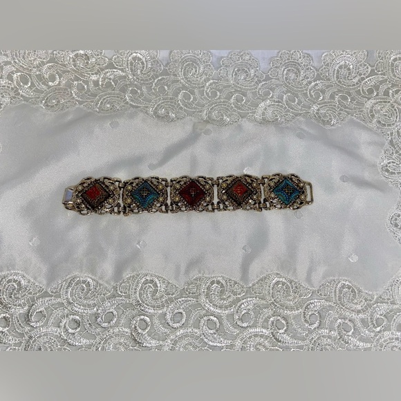 Women’s vintage chunky colourful Moroccan Matrix Bracelet - Picture 4 of 9